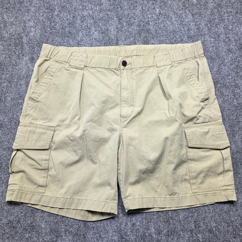 Tommy Bahama Relaxed Cargo Shorts Men's‎ Large Khaki Tan Cotton Elastic Waist